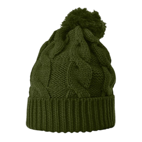Richardson 141 Chunk Twist Knit Beanie with Cuff & Pom Hat Unisex Accessories Hats & Caps