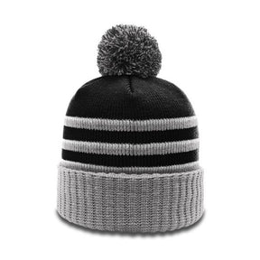 Richardson 134 Striped Beanie with Cuff & Pom Hat