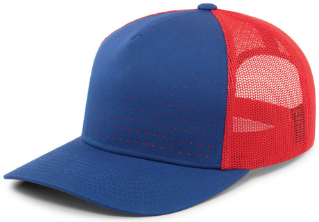 Pacific Headwear Perforated 5-panel Trucker Snapback Cap