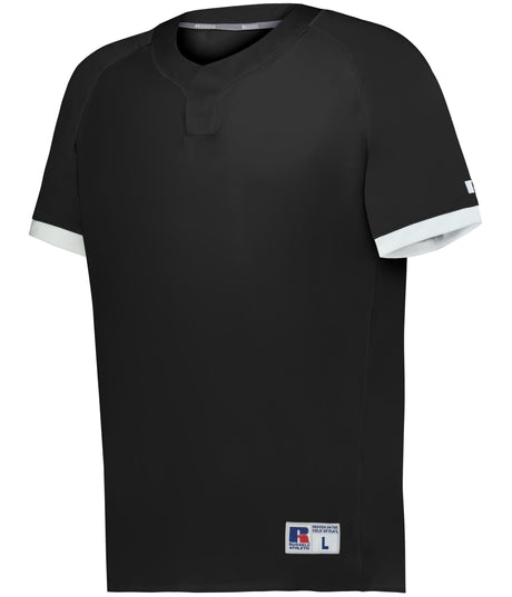 Russell  Men's Baseline Covered Placket Baseball Jersey