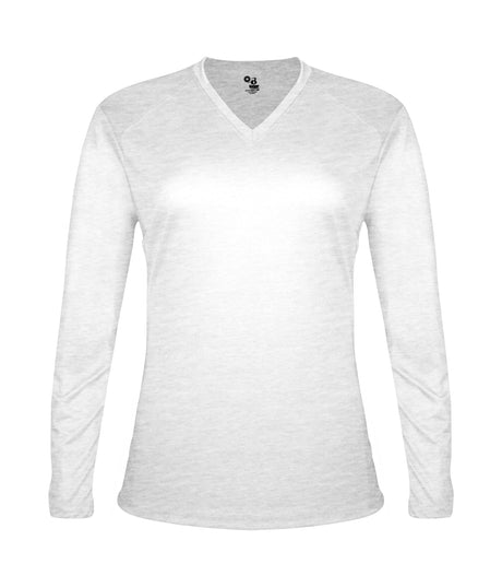 Badger Sport  Women's Tri-blend Ladies' V-neck L/s T