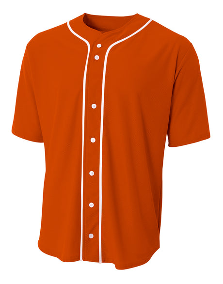 A4 Men's Short Sleeve Full Button Baseball Jersey-1