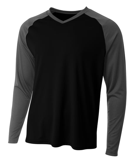A4 Men's Long Sleeve Strike Raglan Tee-1