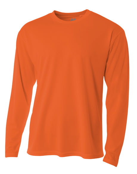 A4 Men's Long Sleeve Birds-Eye Mesh Crew-1