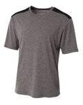A4 Men's Tourney Heather Short Sleeve Color Block