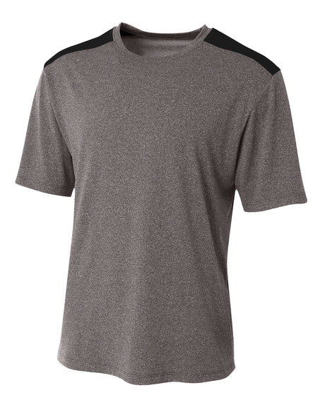 A4 Men's Tourney Heather Short Sleeve Color Block