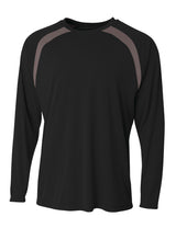 A4 Men's Spartan Long Sleeve Color Block Crew