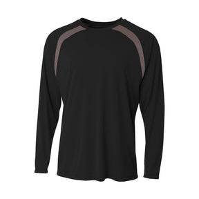 A4 Men's Spartan Long Sleeve Color Block Crew