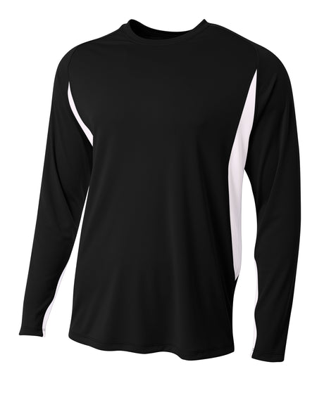 A4 Men's Long Sleeve Color Block Tee