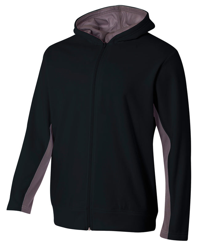 A4 Youth Full Zip Color Block Fleece Hoodie-1