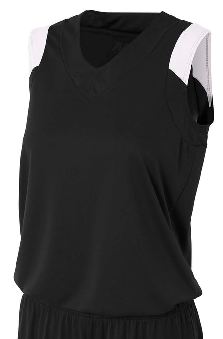 A4 Moisture Management V-Neck Muscle-1