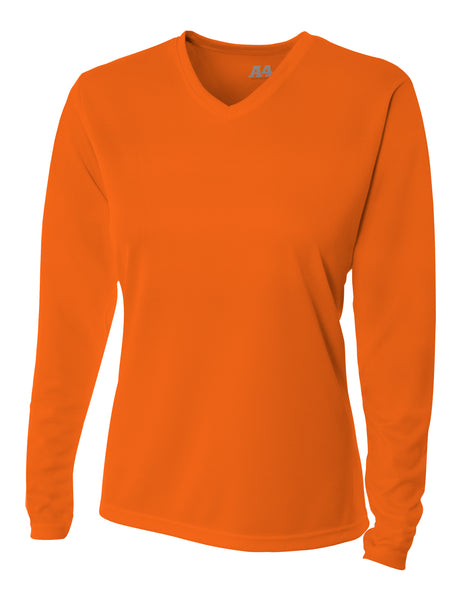 A4 Long Sleeve V-Neck Bird's Eye Mesh Tee-1