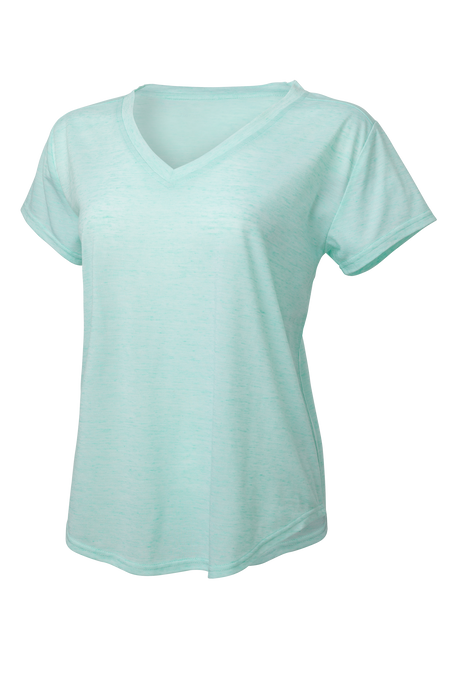 Boxercraft Girl's Snow Heather Short Sleeve V-tee
