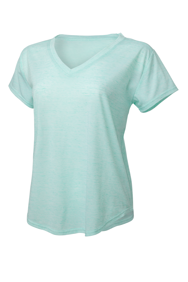 Boxercraft Girl's Snow Heather Short Sleeve V-tee