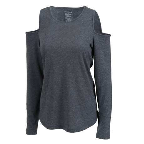 Boxercraft Women's Cold Shoulder Long Sleeve Tee