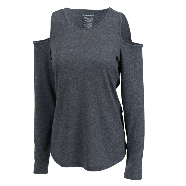Boxercraft Women's Cold Shoulder Long Sleeve Tee