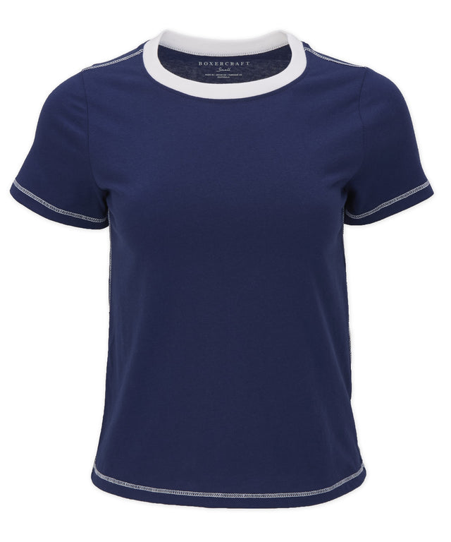 Boxercraft Women's Contrast Stitch Baby Tee-1