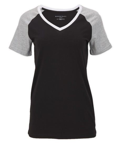Boxercraft Women's Color Blocked V-neck Tee-1