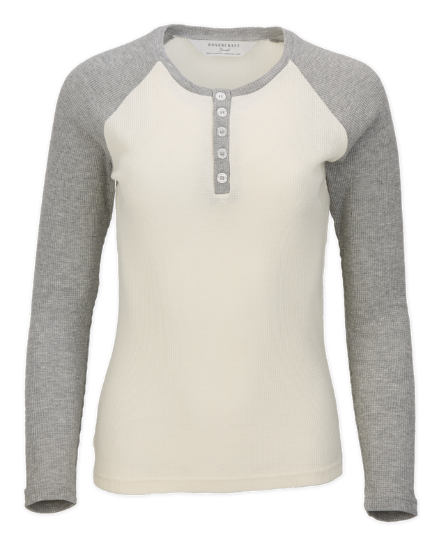 Boxercraft Women's Waffle Knit Henley-1