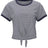 Boxercraft Women's Striped Tie Front Tee-1