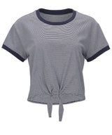 Boxercraft Women's Striped Tie Front Tee-1
