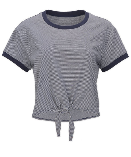 Boxercraft Women's Striped Tie Front Tee-1