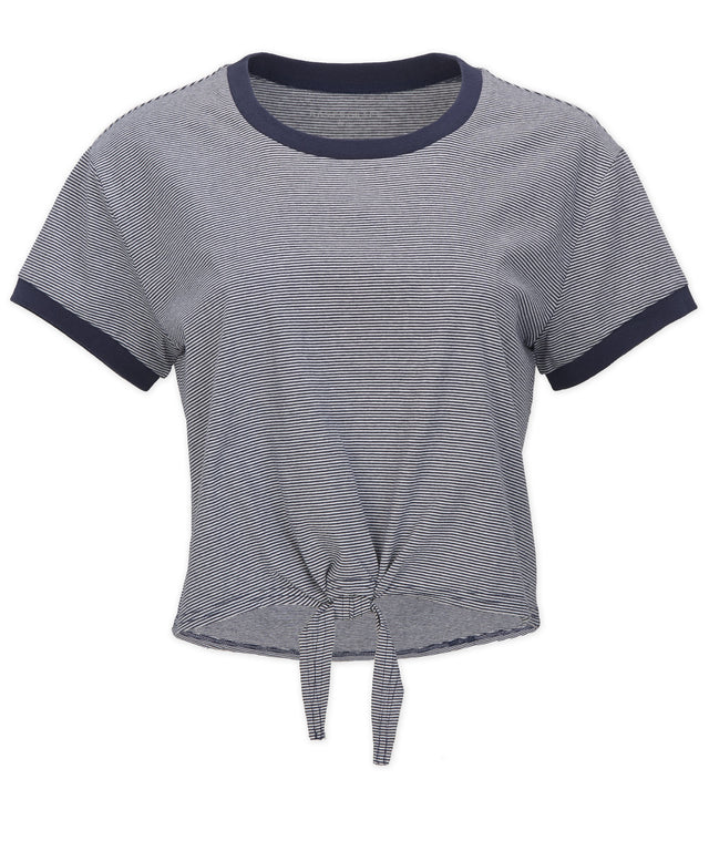 Boxercraft Women's Striped Tie Front Tee-1