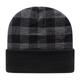 Cap America RKP12 Plaid Knit Cap with Cuff