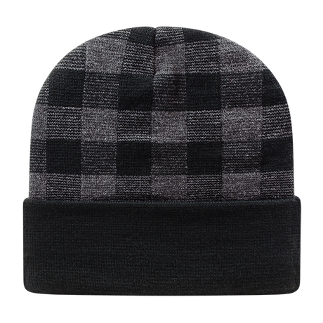 Cap America RKP12 Plaid Knit Cap with Cuff