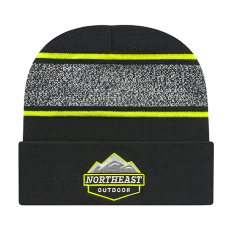 Cap America RKV12 Variegated Striped Knit Cap with Cuff-1