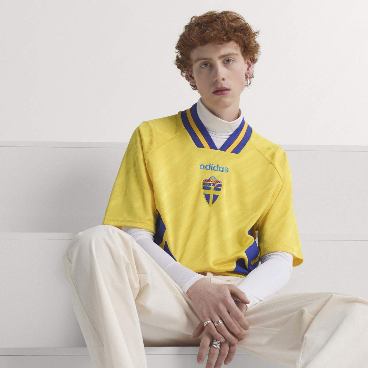 adidas Men's Sweden 1994 Home Soccer Jersey-9