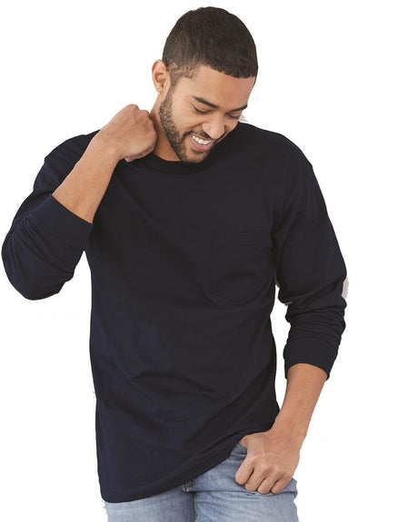 Bayside Men's USA-Made Long Sleeve Pocket T-Shirt