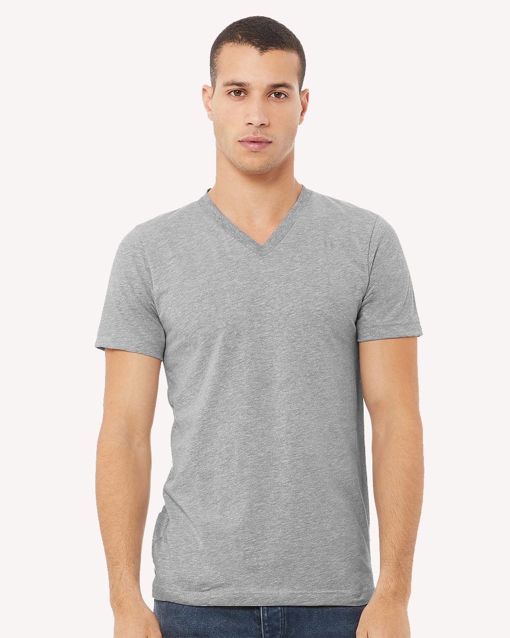 BELLA + CANVAS Men's Heather CVC V-Neck Tee