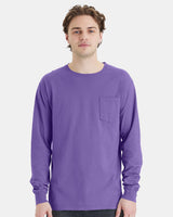 ComfortWash by Hanes Men's Garment-Dyed Long Sleeve T-Shirt With a Pocket