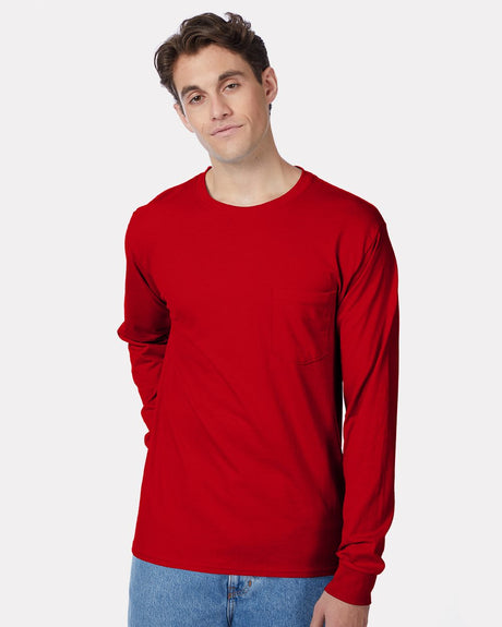 Men's Authentic Long Sleeve Pocket T-Shirt