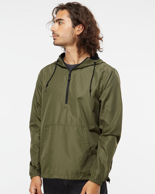 Independent Trading Co. Men's Lightweight Quarter-Zip Windbreaker Pullover Jacket