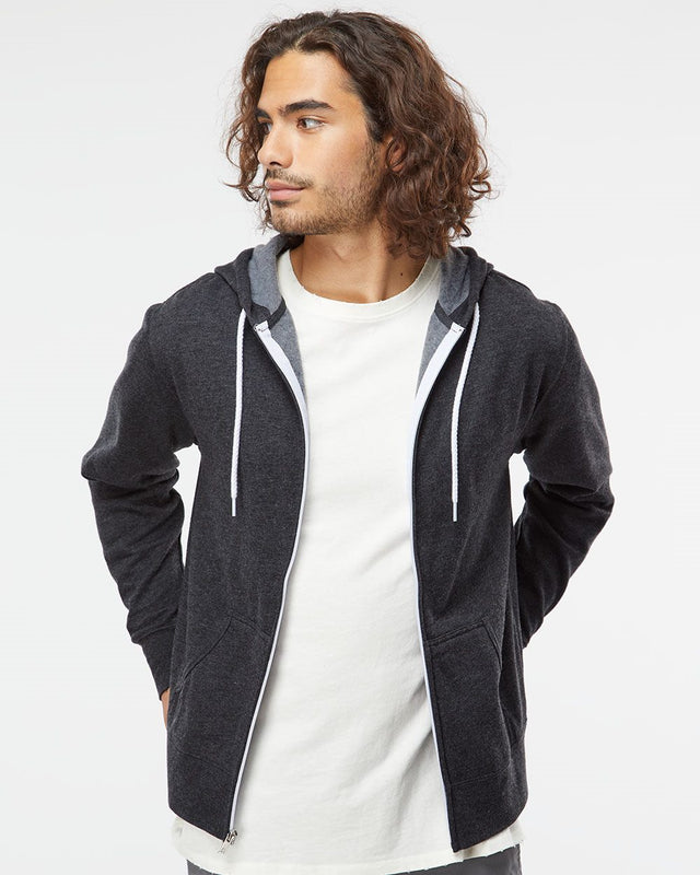 Independent Trading Co. Men's Lightweight Full-Zip Hooded Sweatshirt