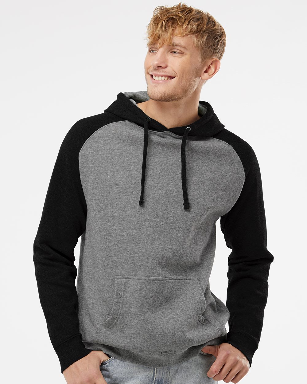 Independent Trading Co. Men's Raglan Hooded Sweatshirt
