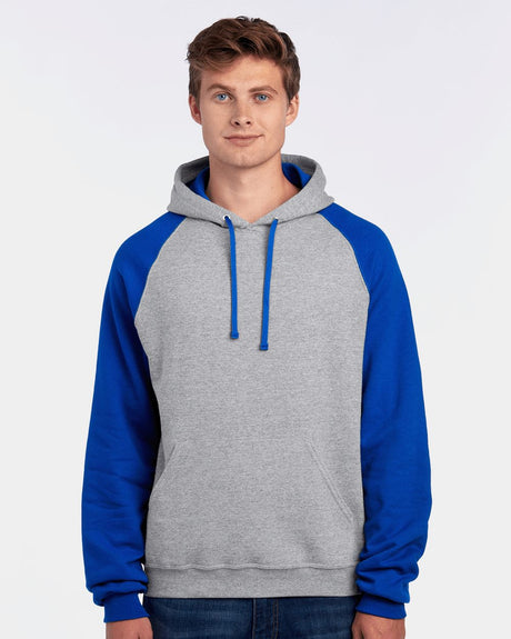 JERZEES Men's Nublend Colorblocked Raglan Hooded Sweatshirt