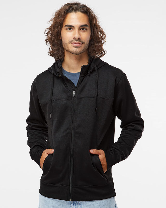 Independent Trading Co. Men's Poly-Tech Full-Zip Hooded Sweatshirt