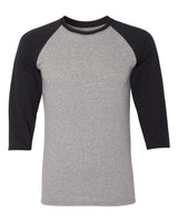 JERZEES Men's Triblend Three-Quarter Raglan Baseball T-Shirt