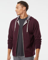 Independent Trading Co. Men's Heathered French Terry Full-Zip Hooded Sweatshirt