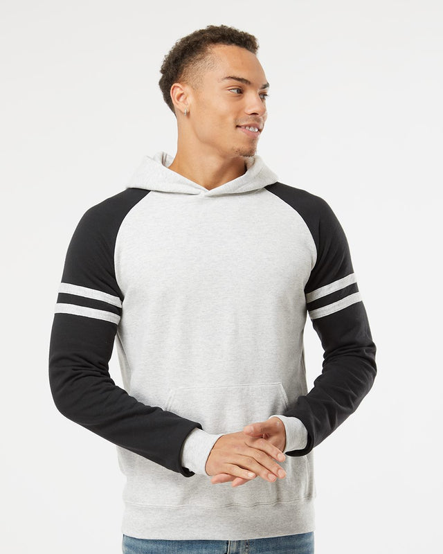 JERZEES Men's Nublend Varsity Colorblocked Raglan Hooded Sweatshirt