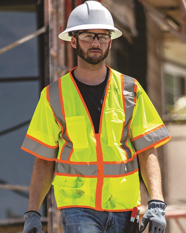 Kishigo Men's Ultra-Cool Six-Pocket Mesh Surveyor’s Vest