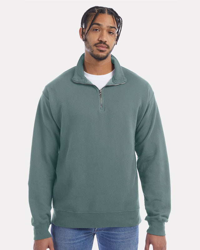 ComfortWash by Hanes Men's Garment-Dyed Quarter-Zip Sweatshirt
