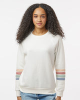 MV Sport Women's Striped Sleeves Crewneck Sweatshirt