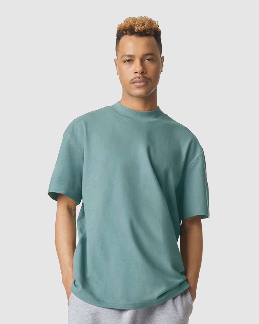 American Apparel Men's Pique Mockneck Tee