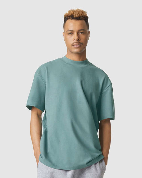 American Apparel Men's Pique Mockneck Tee