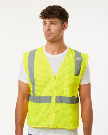 Kishigo Men's Single Pocket Zipper Mesh Vest