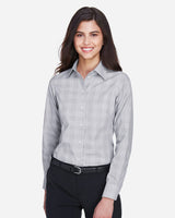 Devon & Jones Women's Crown Collection Glen Plaid Woven Dress Shirt